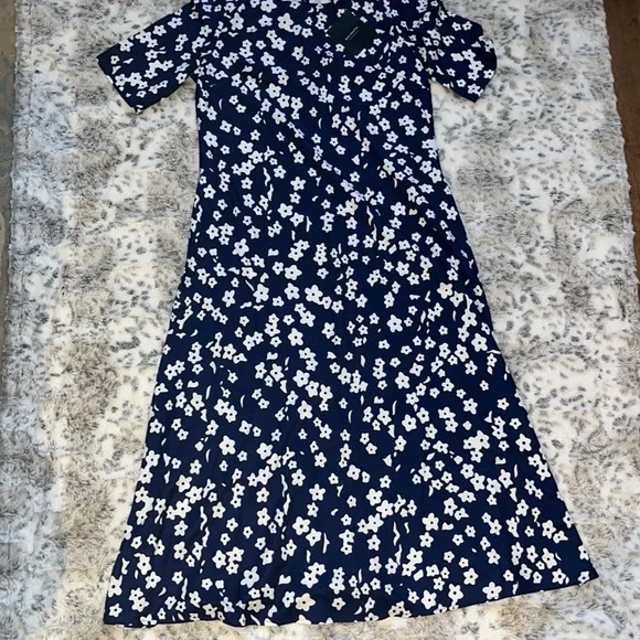 Just Fashion Now | Dresses | Nwt Just Fashion Now Size L Womens Navy Floral  Short Sleeve Maxi Dress | Poshmark